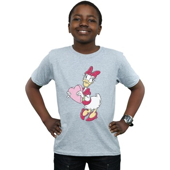 Abbigliamento Bambino T-shirt maniche corte Disney Daisy Duck Love Heart Grigio