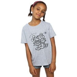 Abbigliamento Bambina T-shirts a maniche lunghe Disney Mickey And Minnie Mouse Kiss Sketch Grigio