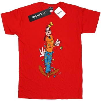 Abbigliamento Bambino T-shirt maniche corte Disney Goofy Christmas Lights Rosso