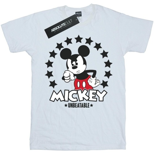 Abbigliamento Bambina T-shirts a maniche lunghe Disney Mickey Mouse Unbeatable Bianco