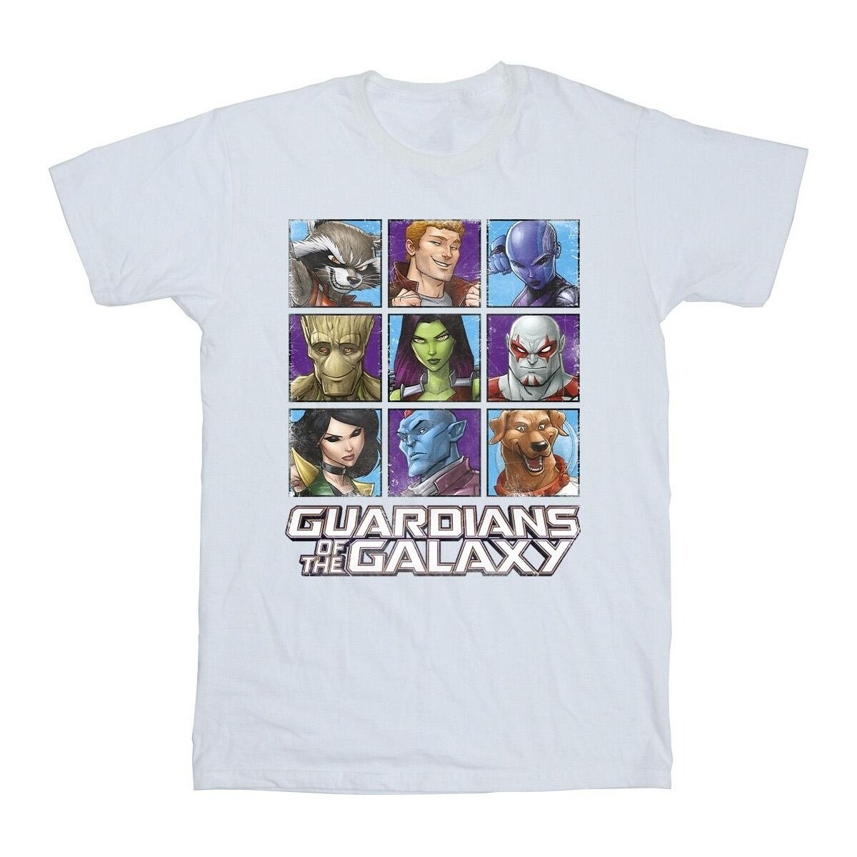 Abbigliamento Uomo T-shirts a maniche lunghe Guardians Of The Galaxy Character Squares Bianco