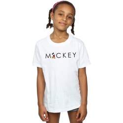 Abbigliamento Bambina T-shirts a maniche lunghe Disney Minnie Mouse Kick Letter Bianco