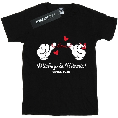 Abbigliamento Bambina T-shirts a maniche lunghe Disney Mickey Mouse Love Hands Nero