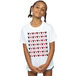 Abbigliamento Bambina T-shirts a maniche lunghe Disney Mickey And Minnie Christmas Hearts Bianco