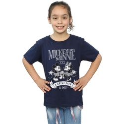 Abbigliamento Bambina T-shirts a maniche lunghe Disney Mickey And Minnie Mouse Great Pair Blu
