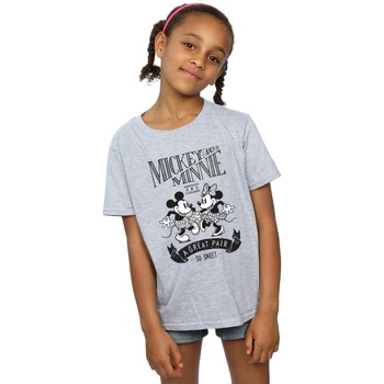 Abbigliamento Bambina T-shirts a maniche lunghe Disney Mickey And Minnie Mouse Great Pair Grigio