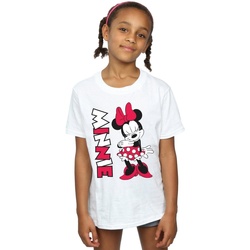 Abbigliamento Bambina T-shirts a maniche lunghe Disney Minnie Mouse Giggling Bianco