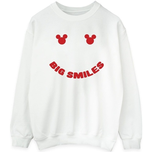 Abbigliamento Donna Felpe Disney Mickey Mouse Big Smile Bianco