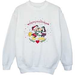 Abbigliamento Bambina Felpe Disney Mickey Mouse Mickey Minnie Christmas Bianco