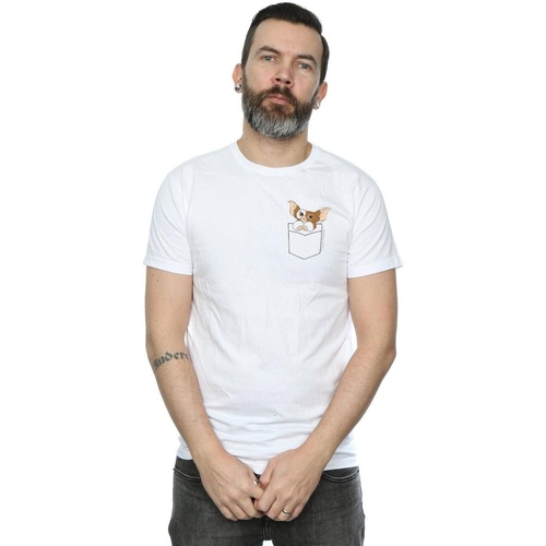 Abbigliamento Uomo T-shirts a maniche lunghe Gremlins Gizmo Faux Pocket Bianco