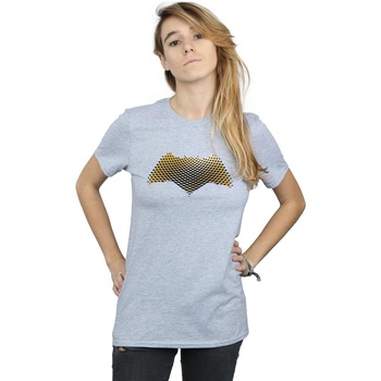 Abbigliamento Donna T-shirts a maniche lunghe Dc Comics Justice League Movie Batman Logo Textured Grigio