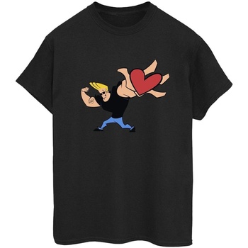 Abbigliamento Donna T-shirts a maniche lunghe Johnny Bravo Heart Present Nero