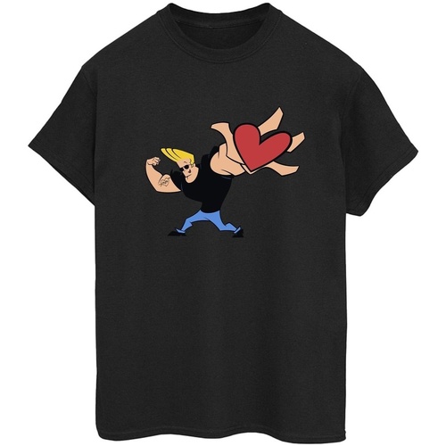 Abbigliamento Donna T-shirts a maniche lunghe Johnny Bravo Heart Present Nero