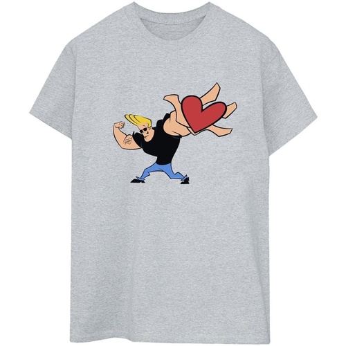 Abbigliamento Donna T-shirts a maniche lunghe Johnny Bravo Heart Present Grigio