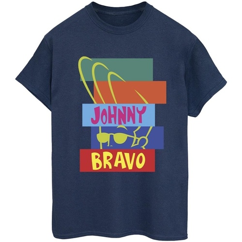 Abbigliamento Donna T-shirts a maniche lunghe Johnny Bravo Rectangle Pop Art Blu