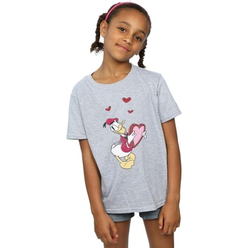 Abbigliamento Bambina T-shirts a maniche lunghe Disney Donald Duck Love Heart Grigio