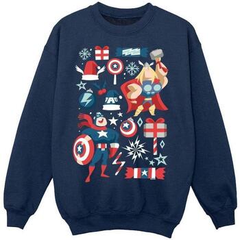 Abbigliamento Bambino Felpe Marvel Thor And Captain America Christmas Day Blu