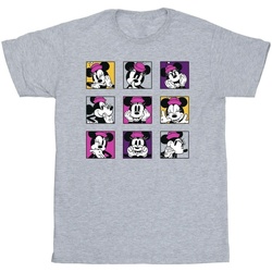 Abbigliamento Bambina T-shirts a maniche lunghe Disney Minnie Mouse Squares Grigio