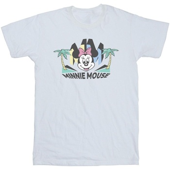Abbigliamento Bambina T-shirts a maniche lunghe Disney Minnie MM Palm Bianco