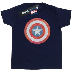 Abbigliamento Bambino T-shirt maniche corte Marvel Captain America Sketched Shield Blu