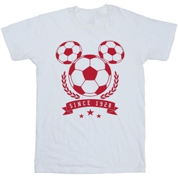 Abbigliamento Bambina T-shirts a maniche lunghe Disney Mickey Football Head Bianco