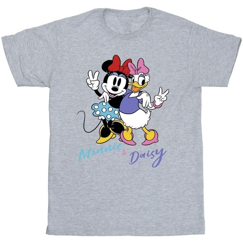 Abbigliamento Bambina T-shirts a maniche lunghe Disney Minnie Mouse And Daisy Grigio