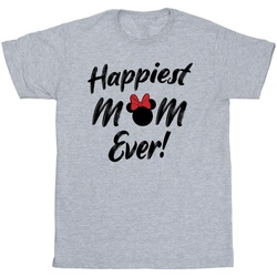 Abbigliamento Bambina T-shirts a maniche lunghe Disney Minnie Mouse Happiest Mom Ever Grigio
