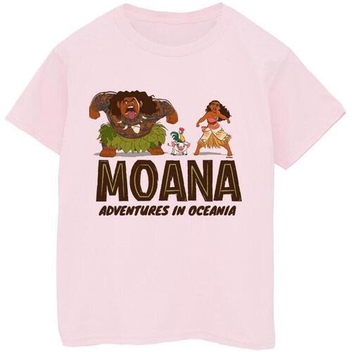 Abbigliamento Bambina T-shirts a maniche lunghe Disney Moana Adventures in Oceania Rosso