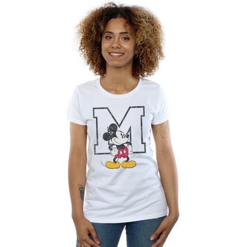 Abbigliamento Donna T-shirts a maniche lunghe Disney Mickey Mouse Classic M Bianco