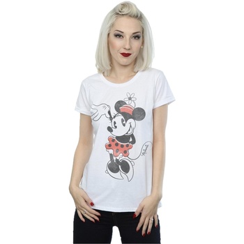 Abbigliamento Donna T-shirts a maniche lunghe Disney Minnie Mouse Waving Bianco