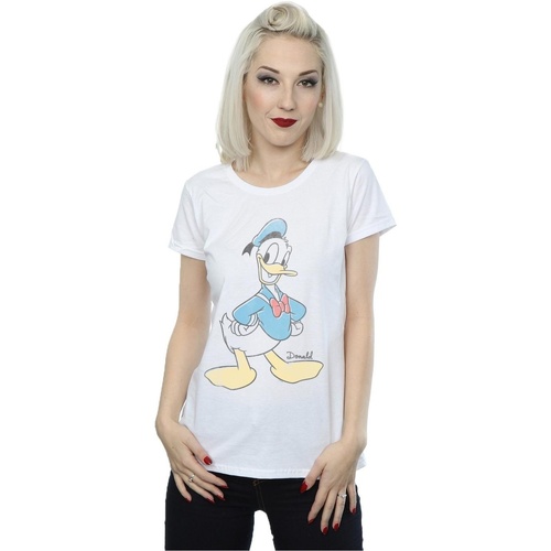 Abbigliamento Donna T-shirts a maniche lunghe Disney Donald Duck Classic Bianco