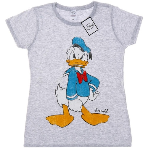 Abbigliamento Donna T-shirts a maniche lunghe Disney Donald Duck Angry Grigio