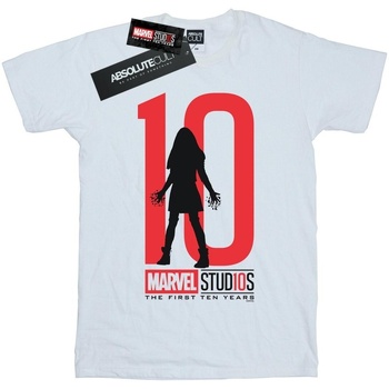 Abbigliamento Bambina T-shirts a maniche lunghe Marvel Studios 10 Years Scarlet Witch Bianco