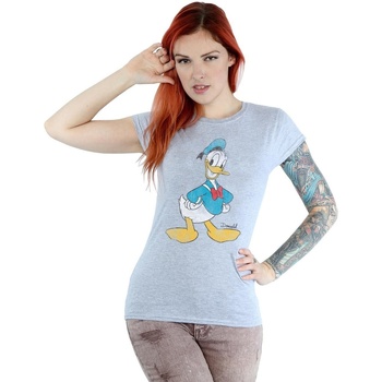 Abbigliamento Donna T-shirts a maniche lunghe Disney Classic Donald Duck Grigio