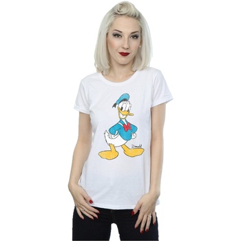 Abbigliamento Donna T-shirts a maniche lunghe Disney Classic Donald Duck Bianco