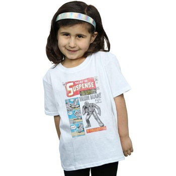 Abbigliamento Bambina T-shirts a maniche lunghe Marvel Iron Man Distressed Tales Of Suspense Bianco