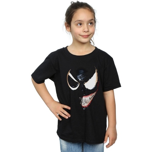 Abbigliamento Bambina T-shirts a maniche lunghe Marvel Venom Split Face Nero
