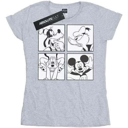Abbigliamento Donna T-shirts a maniche lunghe Disney Mickey, Donald, Goofy And Pluto Boxed Grigio