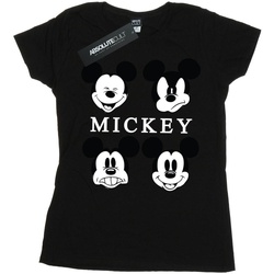 Abbigliamento Donna T-shirts a maniche lunghe Disney Mickey Mouse Four Heads Nero