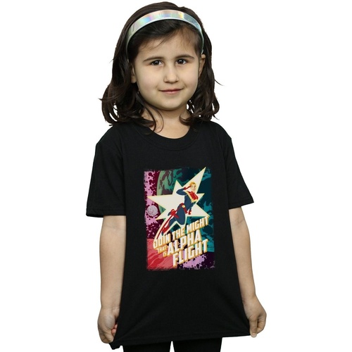 Abbigliamento Bambina T-shirts a maniche lunghe Marvel Captain  Alpha Flight Nero