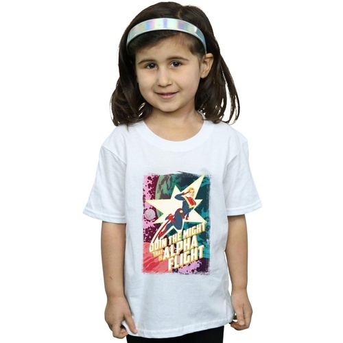 Abbigliamento Bambina T-shirts a maniche lunghe Marvel  Bianco