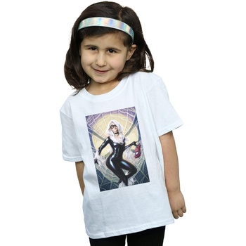 Abbigliamento Bambina T-shirts a maniche lunghe Marvel Black Cat Artwork Bianco