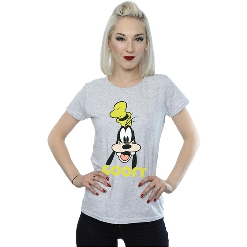 Abbigliamento Donna T-shirts a maniche lunghe Disney Goofy Face Grigio