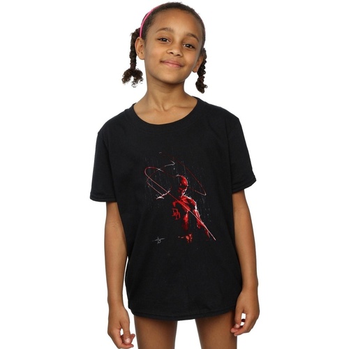 Abbigliamento Bambina T-shirts a maniche lunghe Marvel Daredevil Painting Nero