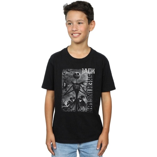 Abbigliamento Bambino T-shirt maniche corte Disney Nightmare Before Christmas Skellington Nero