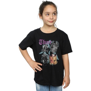 Abbigliamento Bambina T-shirts a maniche lunghe Marvel Thor Homage Nero