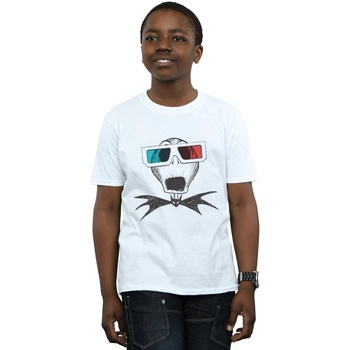 Abbigliamento Bambino T-shirt maniche corte Disney Nightmare Before Christmas Jack Skellington 3D Glasses Bianco