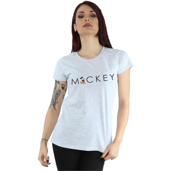 Abbigliamento Donna T-shirts a maniche lunghe Disney Minnie Mouse Kick Letter Grigio