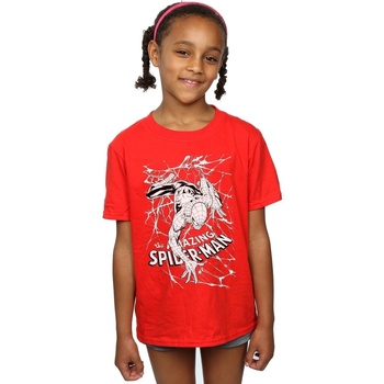 Abbigliamento Bambina T-shirts a maniche lunghe Marvel Spider-Man Web Crawler Rosso