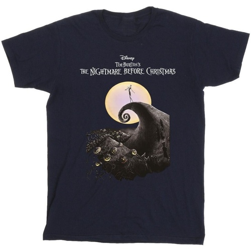 Abbigliamento Bambino T-shirt maniche corte Nightmare Before Christmas Moon Poster Blu